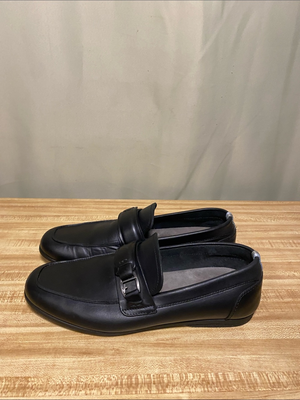 Salvatore Ferragamo Monk Strap Black Leather Slip-On Dress Loafers Men 8